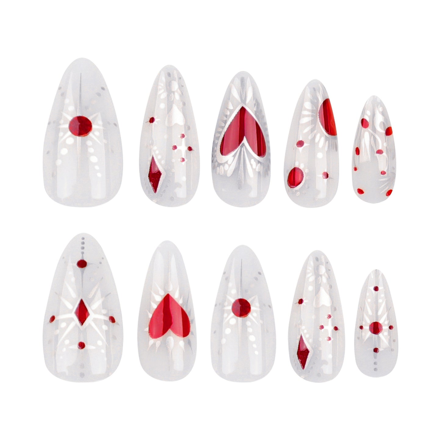 MS7 Red Heart Star MEDIUM NAIL