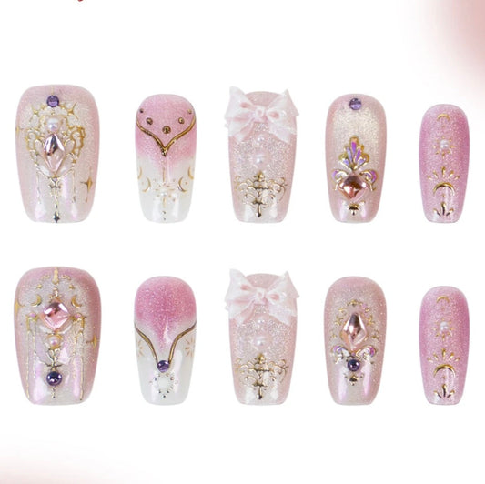 H82 Neon Sweetheart Spicy Girl y2k HANDMADE NAIL