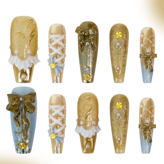 HG5 Midsummer Night Purple Dream Butterfly HANDMADE NAIL