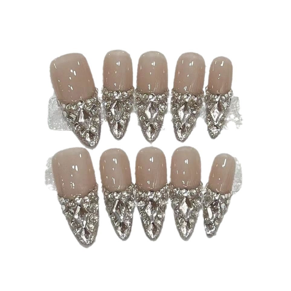 HC1 Sapphire Ocean Blue Jellyfish HANDMADE NAIL