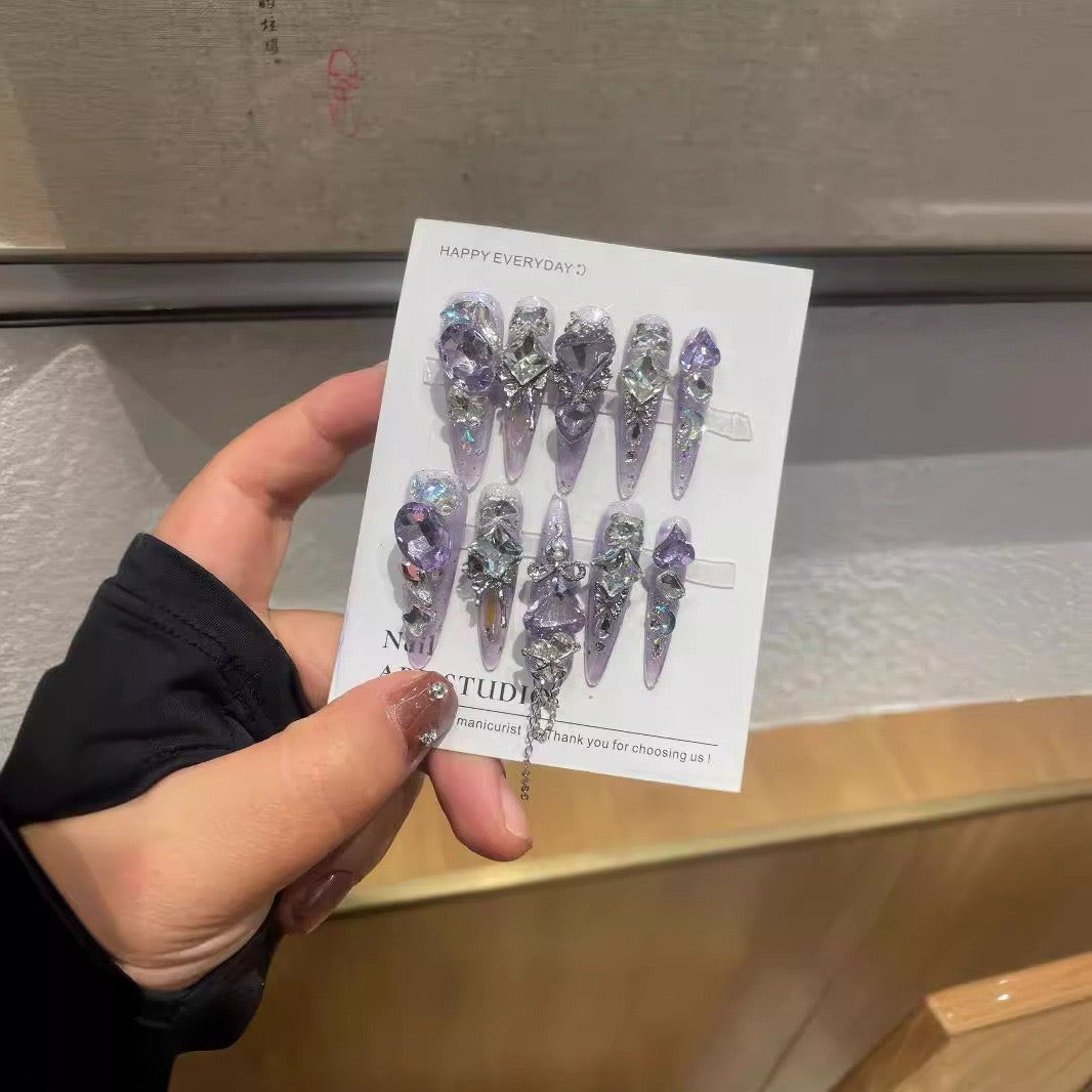 H327 Star Moon Guardian HANDMADE NAIL