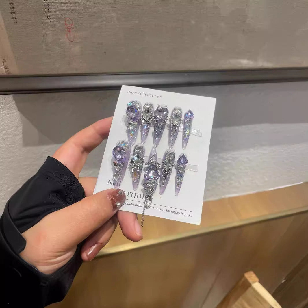 H327 Star Moon Guardian HANDMADE NAIL