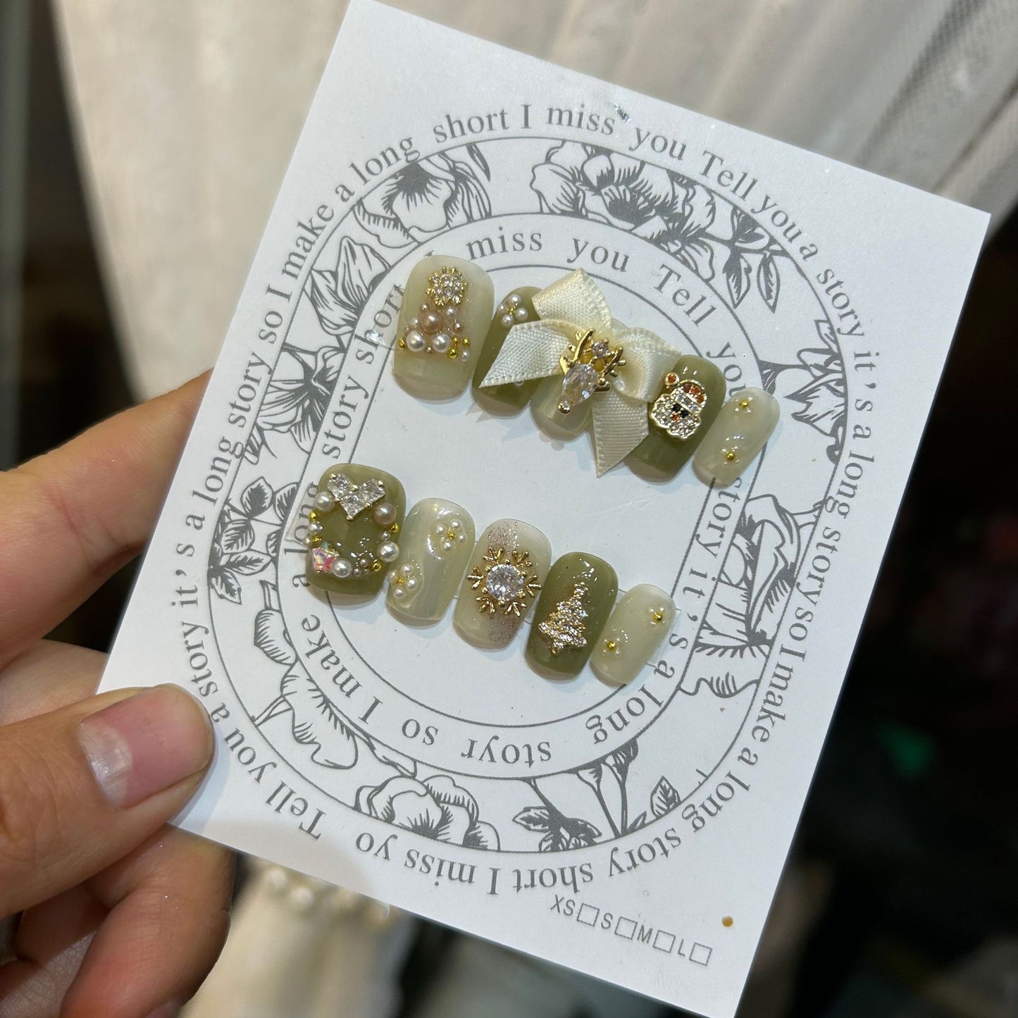 H323 Godmother Retro Palace Style HANDMADE NAIL