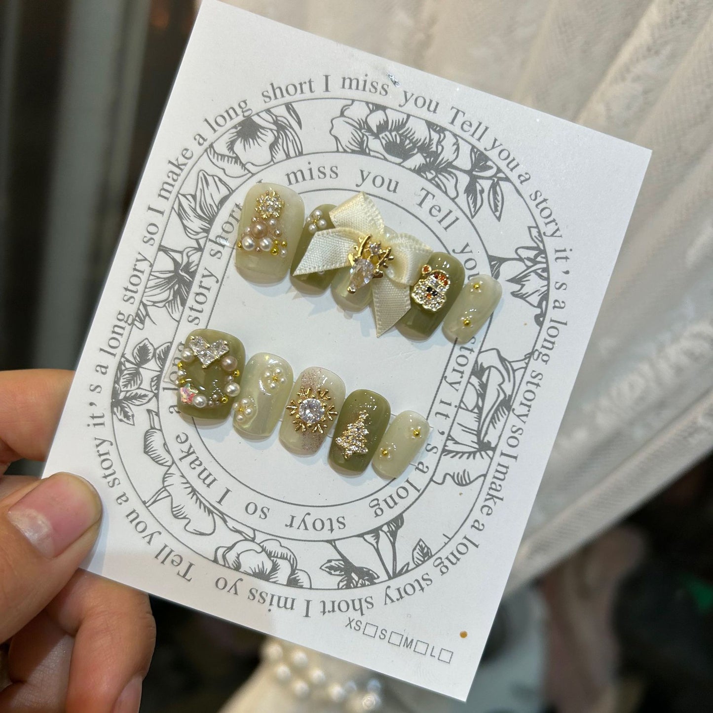 H323 Godmother Retro Palace Style HANDMADE NAIL