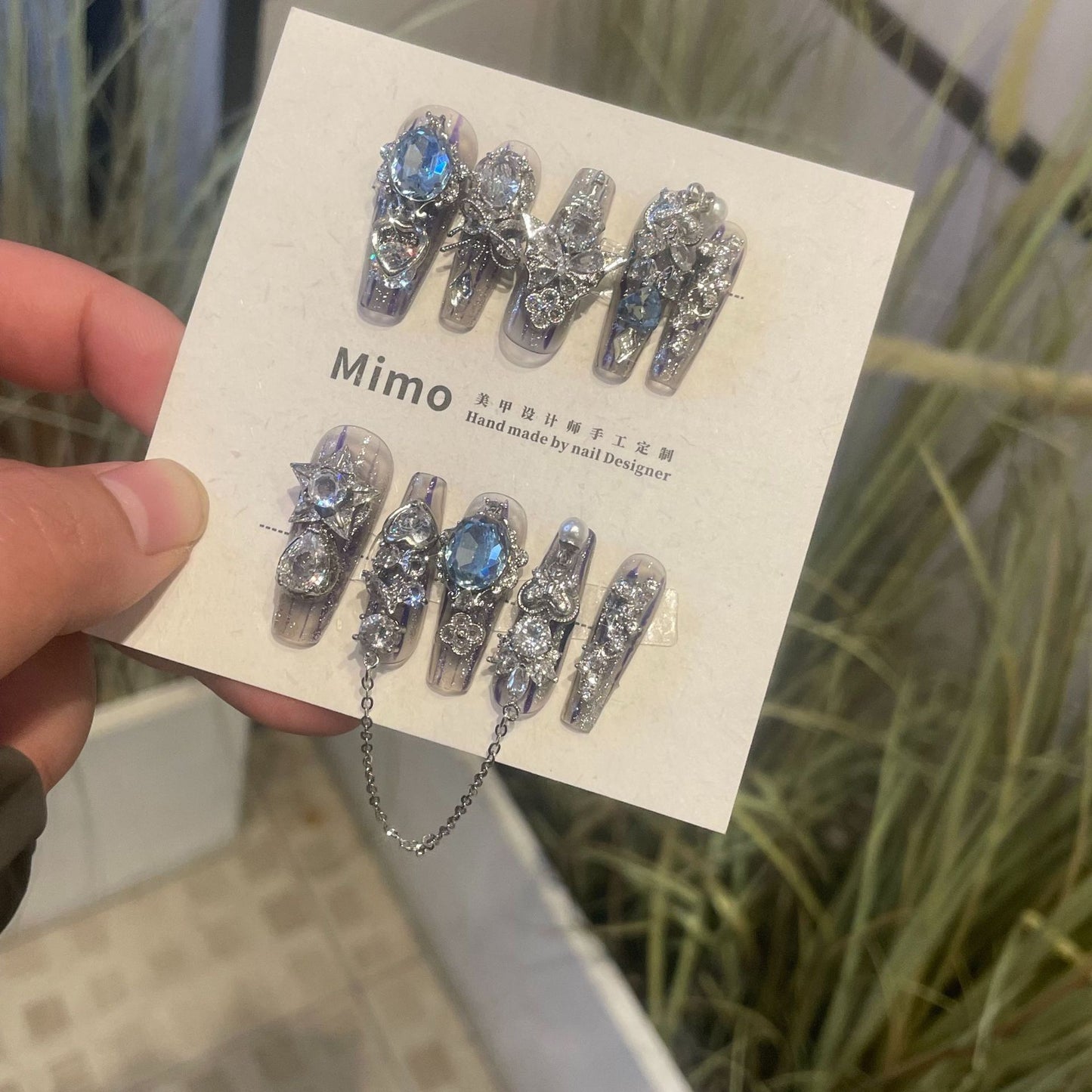 H320 Rainforest World Color Clash HANDMADE NAIL