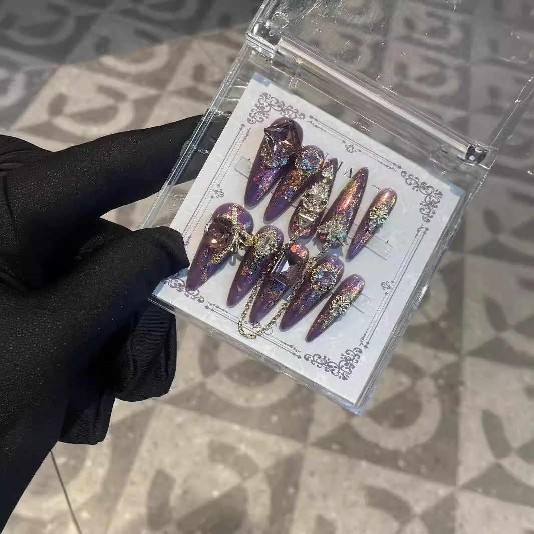 HG322 Purple North Star HANDMADE NAIL