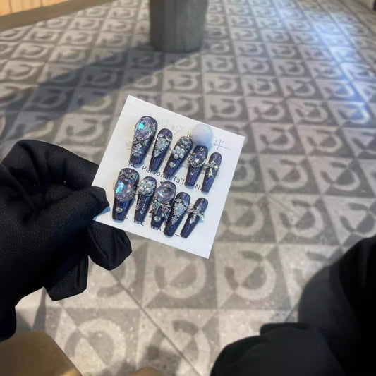 H242 Wind is rising cute spinning windmill HANDMADE NAIL