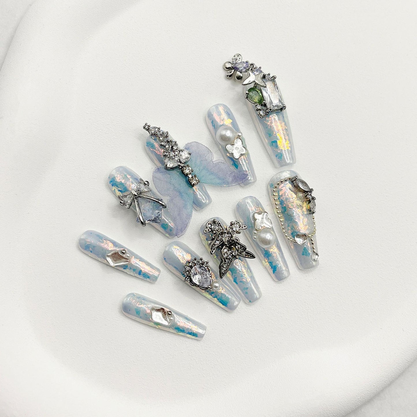 H50 Diamond patterned teddy bear HANDMADE NAIL