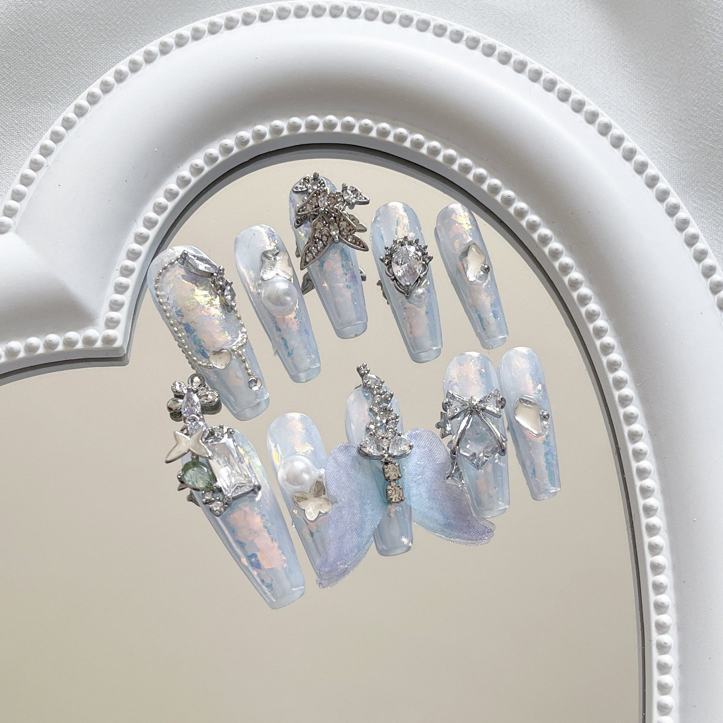 H50 Diamond patterned teddy bear HANDMADE NAIL