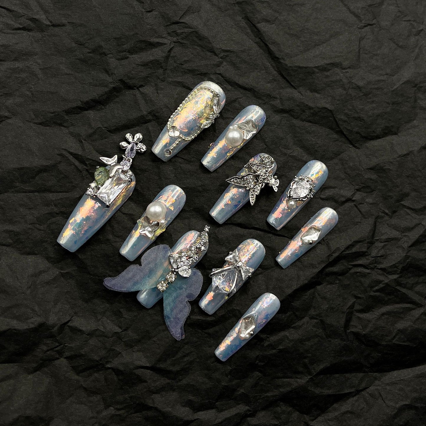 H50 Diamond patterned teddy bear HANDMADE NAIL