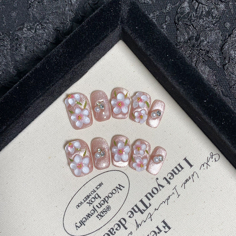 H330 Cherry Bomb Colorful Rainbow HANDMADE NAIL