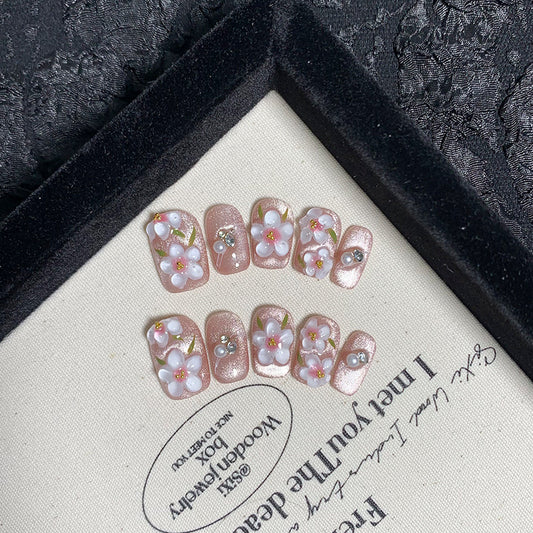 H330 Cherry Bomb Colorful Rainbow HANDMADE NAIL