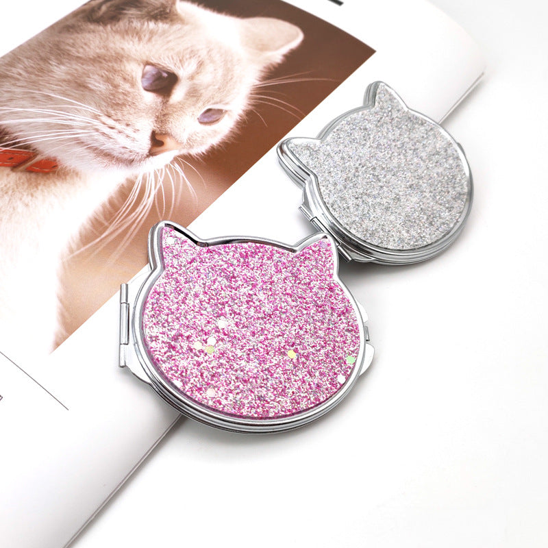 DIAMOND CUTE METAL MINI CAT MIRROR