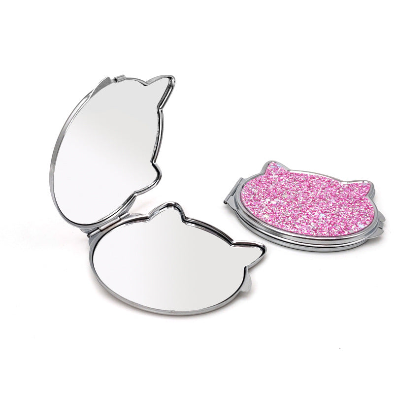 DIAMOND CUTE METAL MINI CAT MIRROR