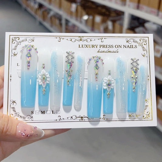 L168 Hawthorn Red Broken Diamond HANDMADE NAIL