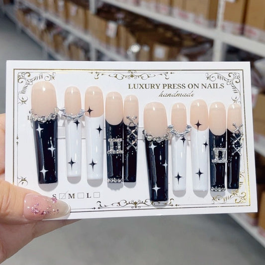 L185 Rose gold diamond three-dimensional HANDMADE NAIL