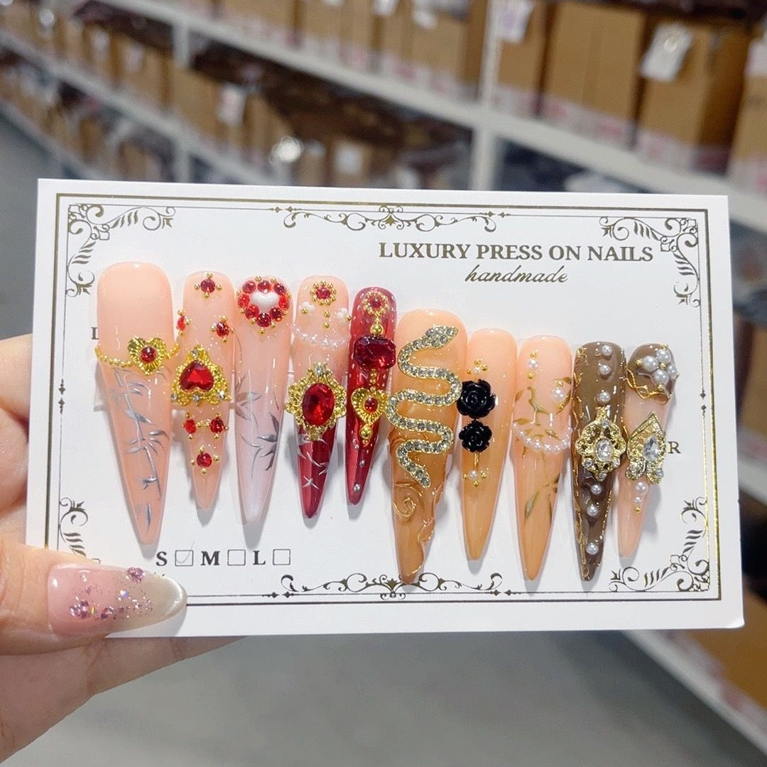 M098 Twelve constellations Love River Pisces HANDMADE NAIL