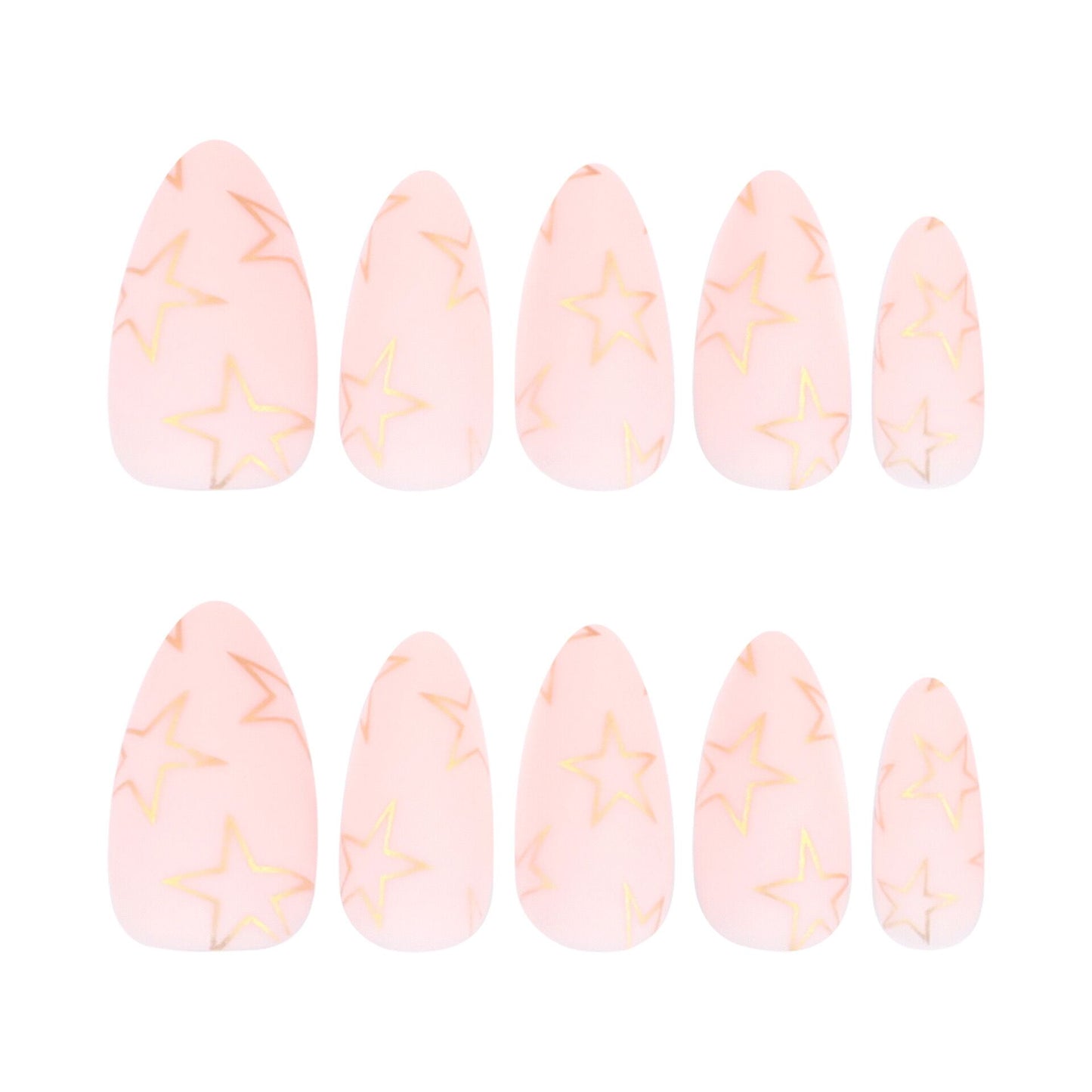 MS1 Simple Golden Pentagram MEDIUM NAIL