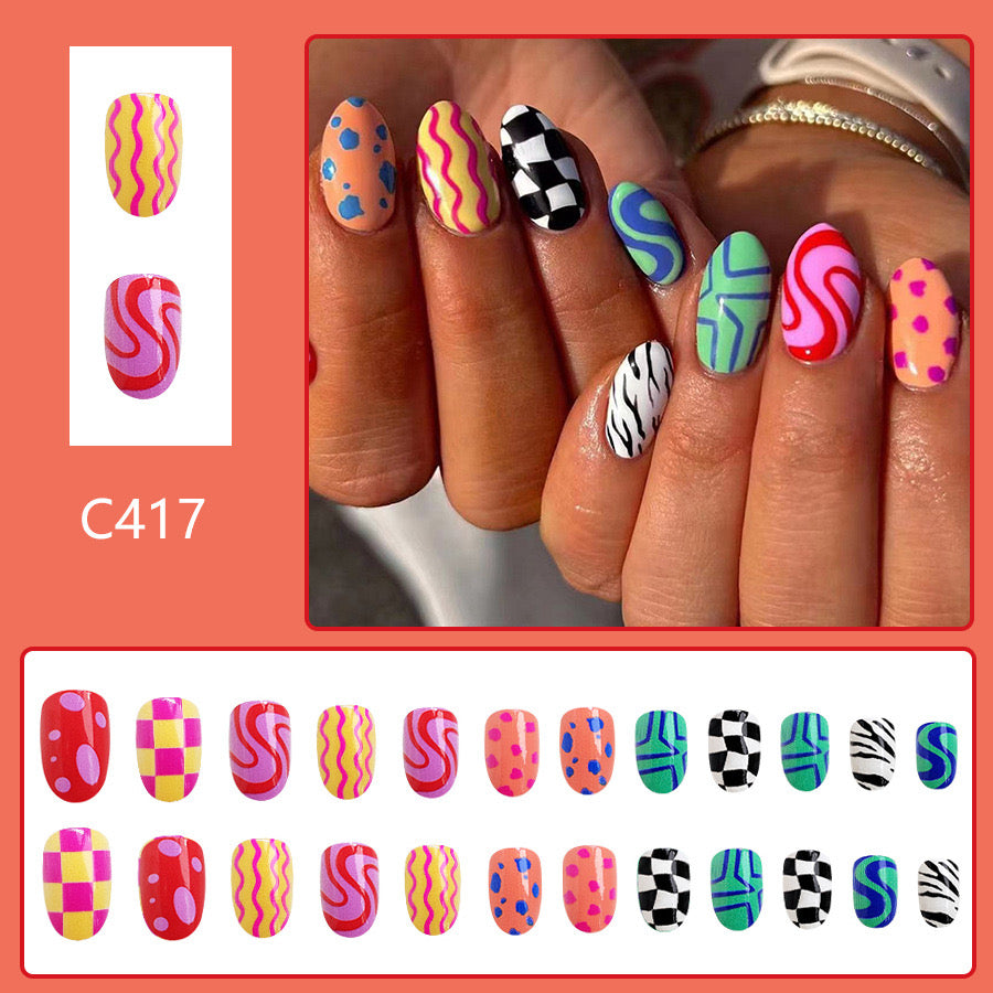 K11 Rainbow Chessboard MEDIUM NAIL