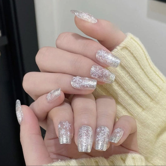 S3 Frost Winter Snowflakes Ice Beauty Merry Christmas HANDMADE NAIL
