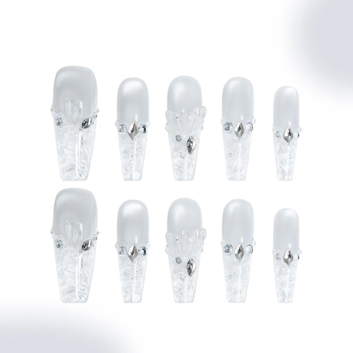 S2 Winter Echo Ice Crystals Merry Christmas HANDMADE NAIL