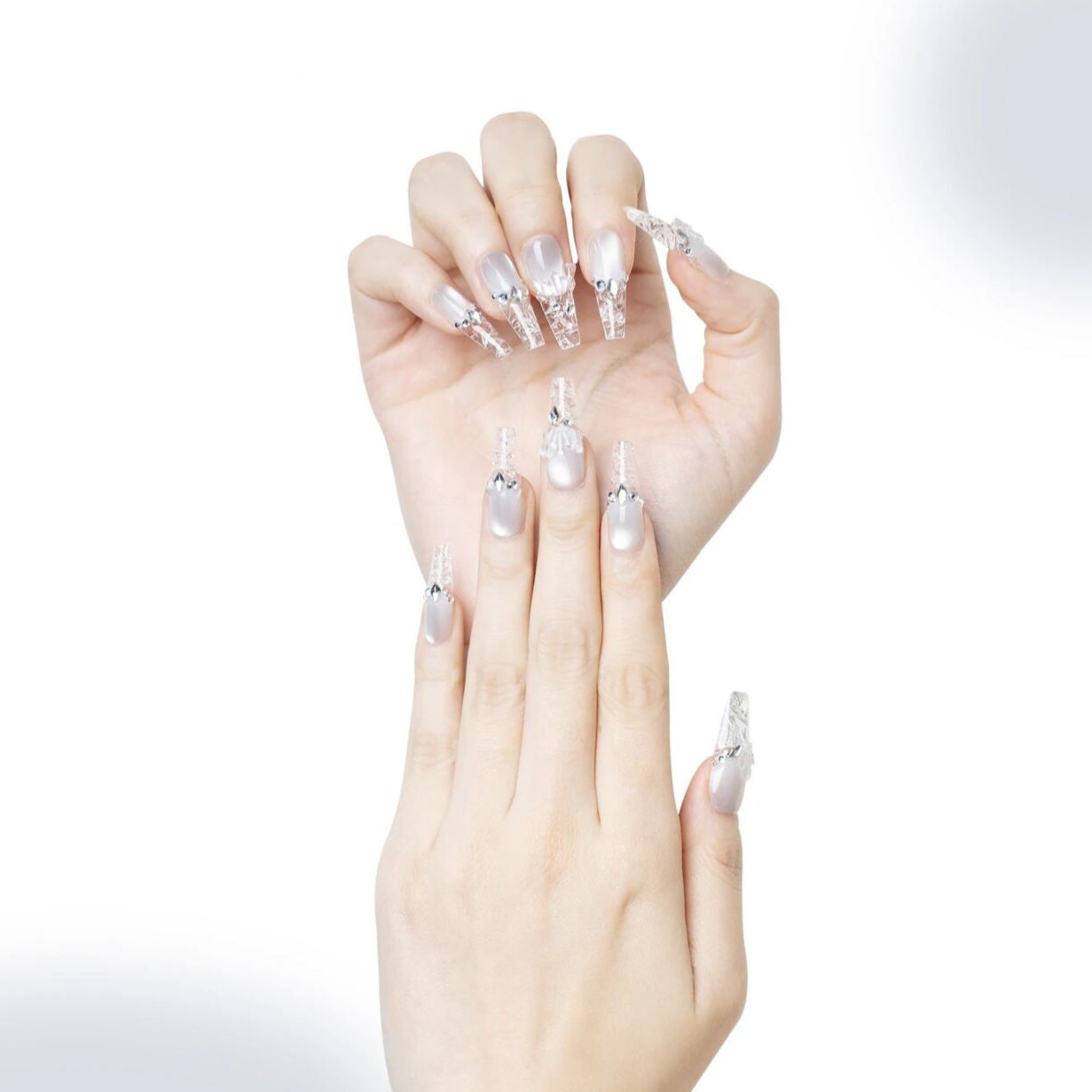 S2 Winter Echo Ice Crystals Merry Christmas HANDMADE NAIL