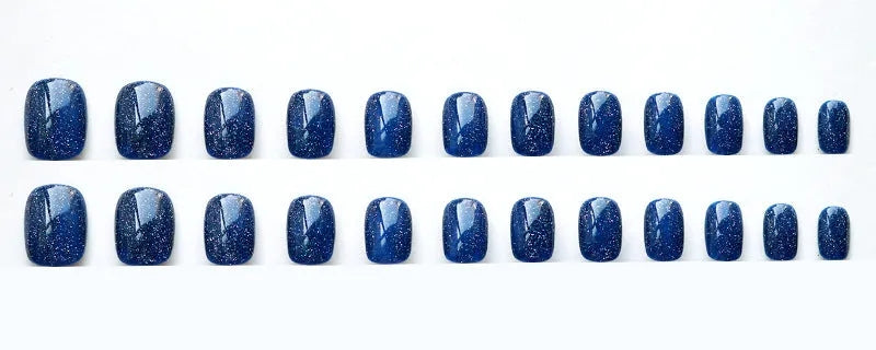 S1 BLUE GALAXY SQUARE SHORT NAIL