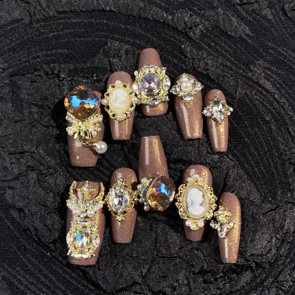 H336 Coffee Palace Golden Crown Classical HANDMADE NAIL