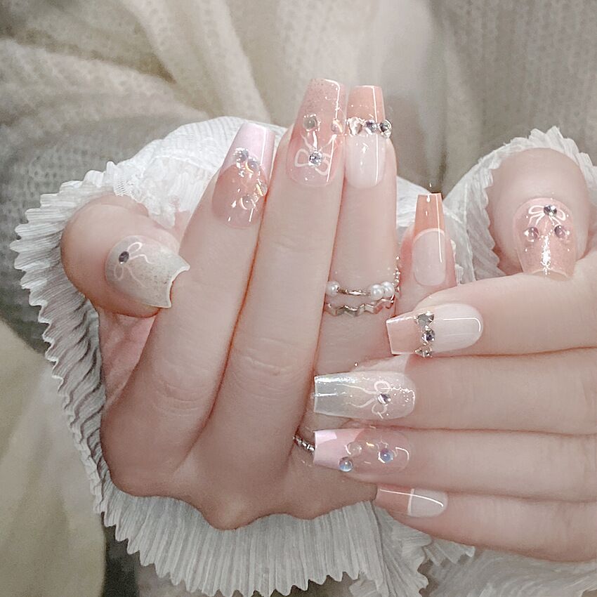 F42 Sweet Cherry Butterfly Dewdrops MEDIUM NAIL