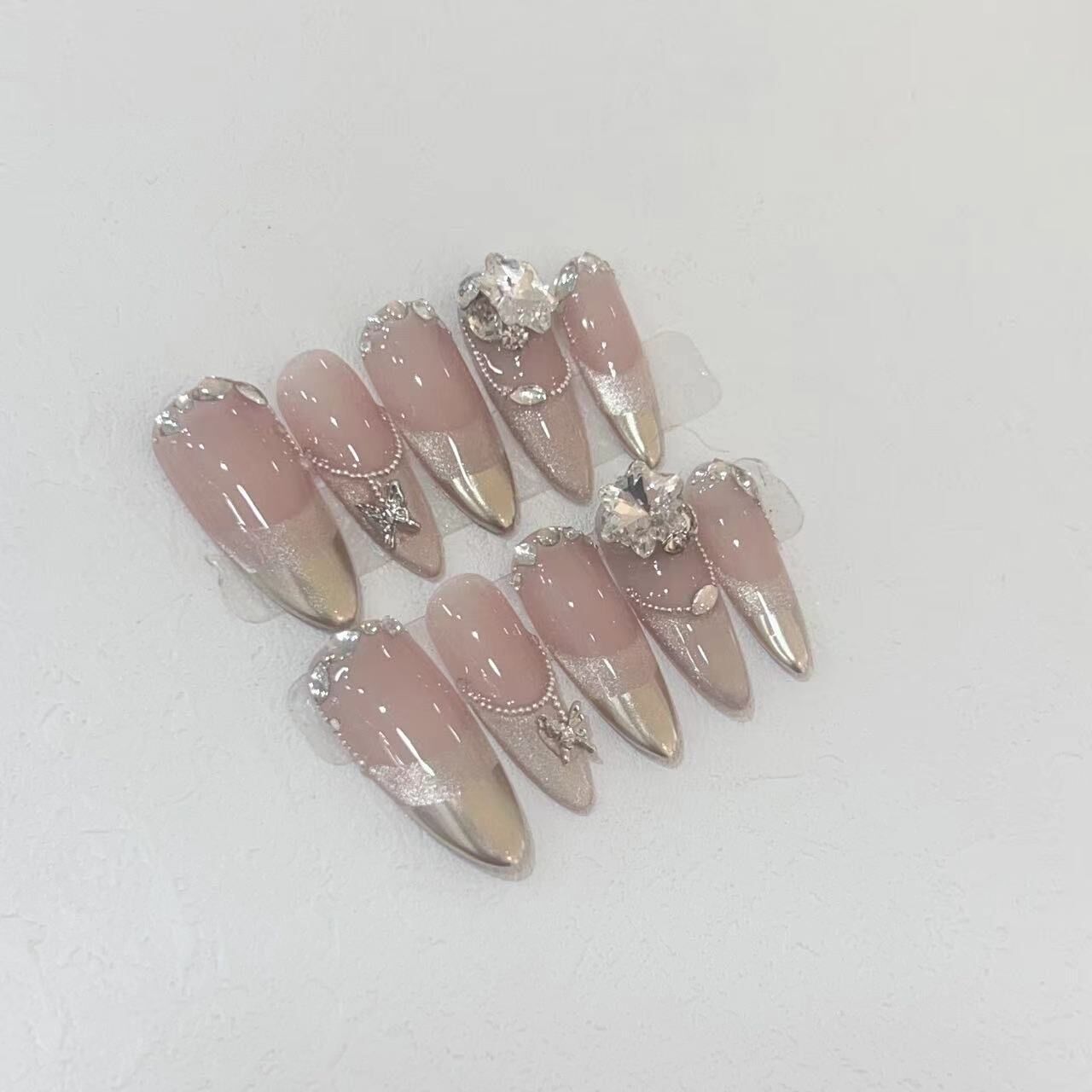 H371 Advanced Cat Eye Magic Mirror Butterfly HANDMADE NAIL