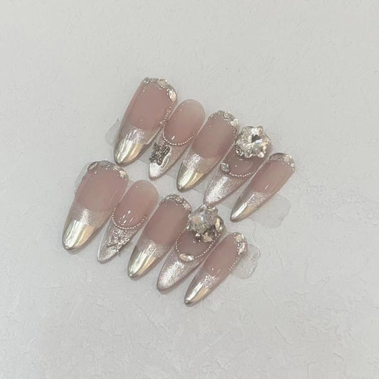 H371 Advanced Cat Eye Magic Mirror Butterfly HANDMADE NAIL