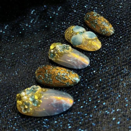 H407 Brilliant Galaxy HANDMADE NAIL