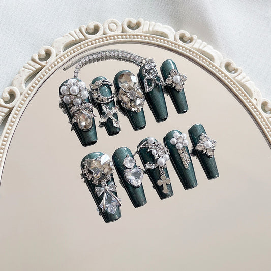 H303 DIABLE SERIES FULL DIAMOND JADETIE AUTUMN & WINTER HANDMADE NAIL