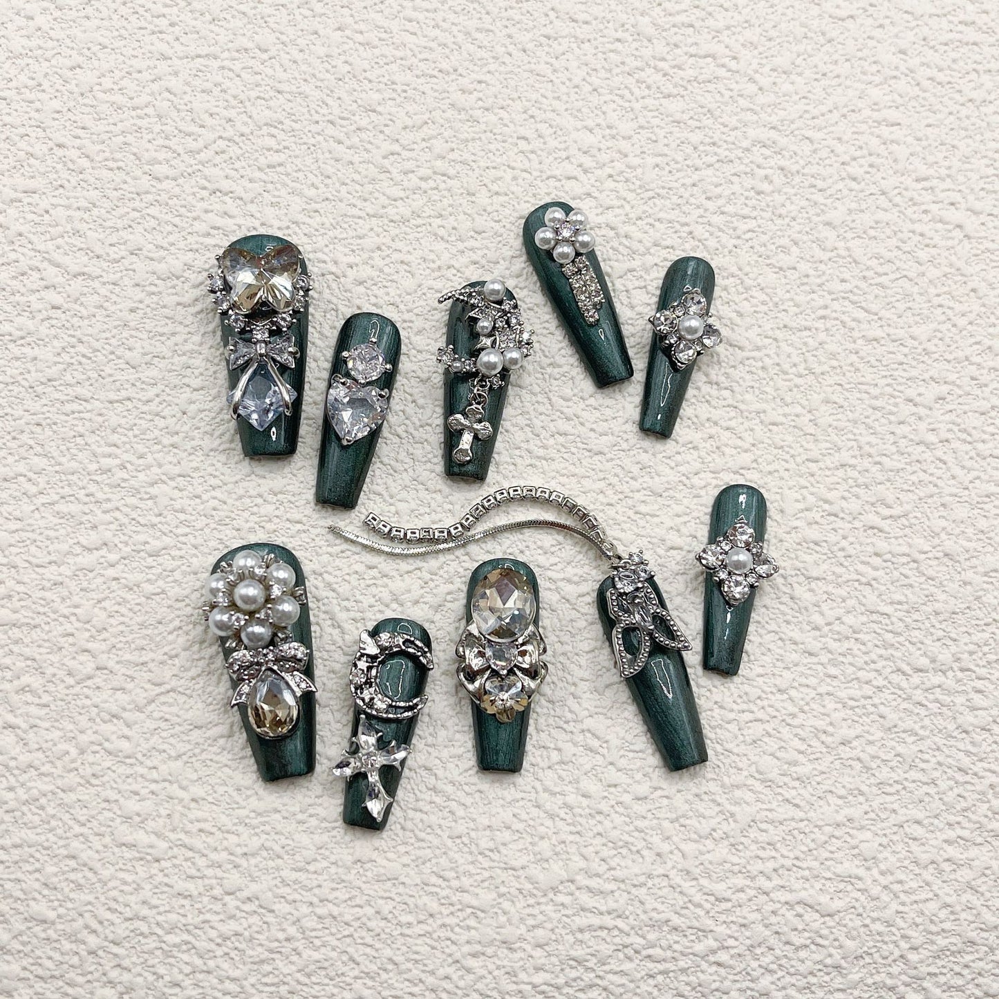 H303 DIABLE SERIES FULL DIAMOND JADETIE AUTUMN & WINTER HANDMADE NAIL