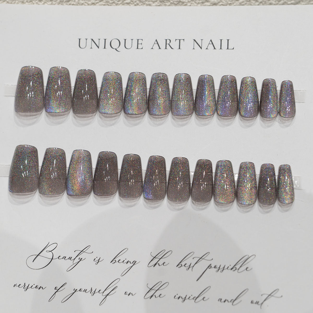 S55 Rainbow Cat Eye Colorful SHORT NAIL