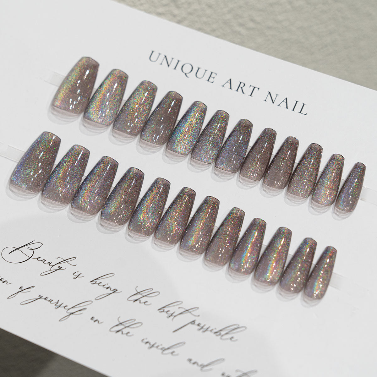 S55 Rainbow Cat Eye Colorful SHORT NAIL