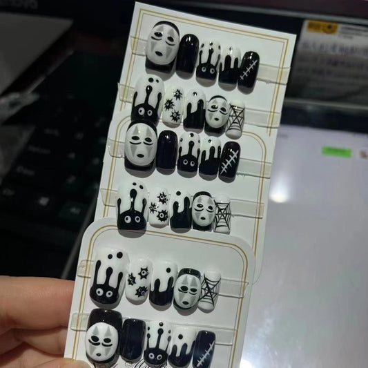 H234 FUNNY FACELESS MAN HANDMADE NAIL