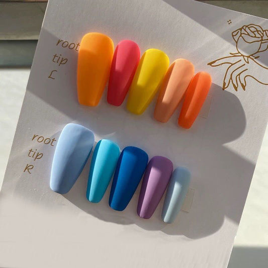 H230 Fluorescent color jump matte HANDMADE NAIL