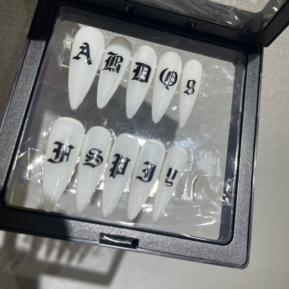 H69 Gothic European and American style letters HANDMADE NAIL