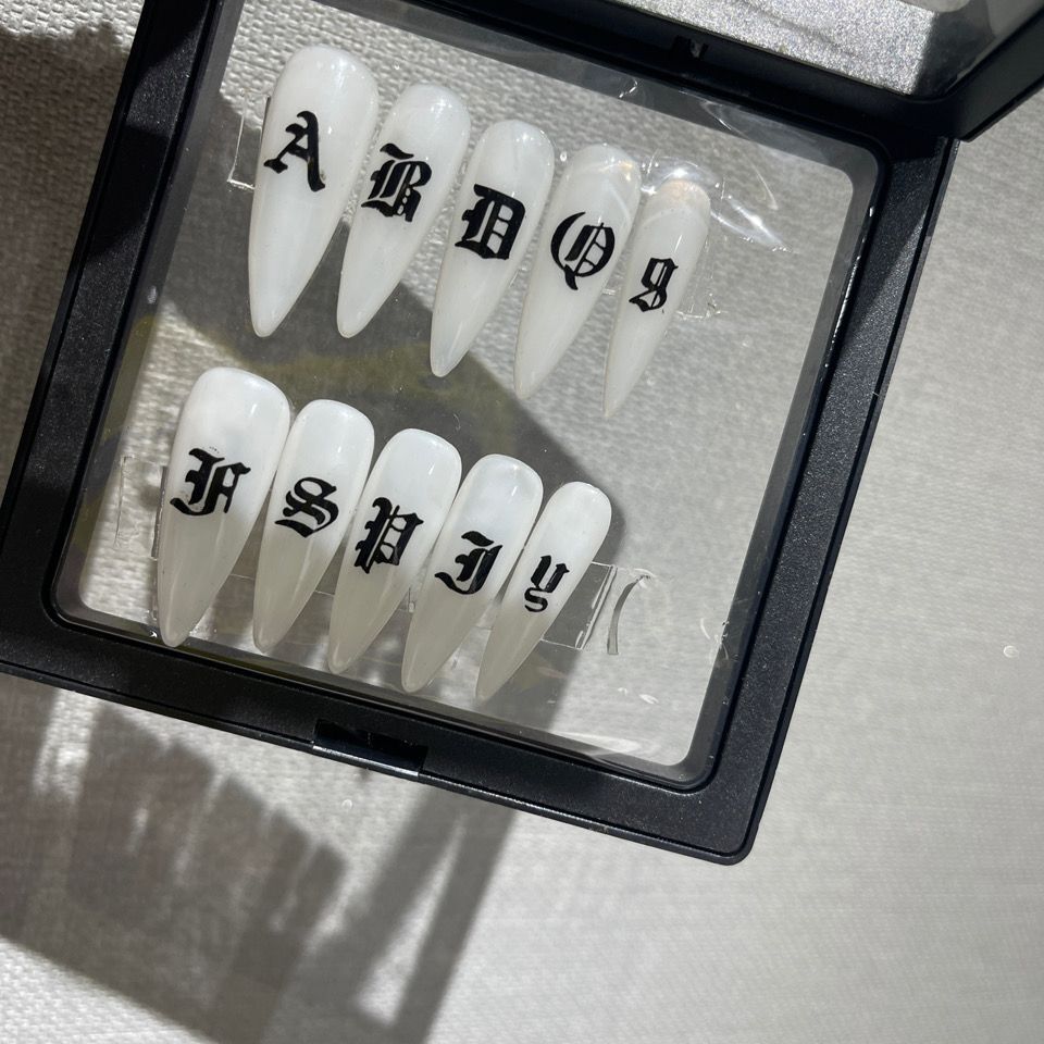 H69 Gothic European and American style letters HANDMADE NAIL