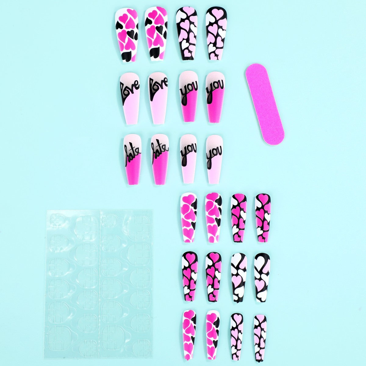 L1 CHARMING PINK WITH LOVE LONG NAIL