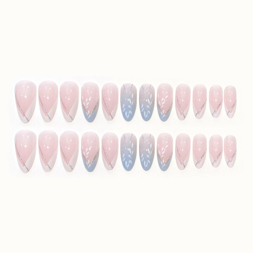F51 French gradient willow leaf MEDIUM NAIL