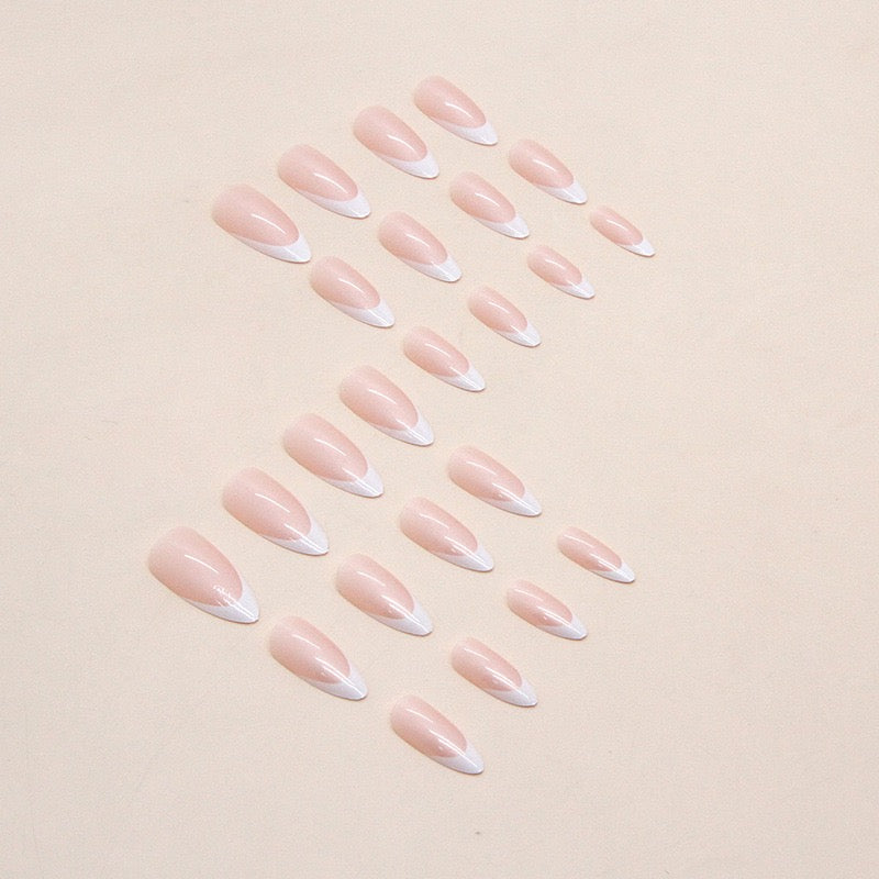 S36 NUDE PINK & WHITE SHORT NAIL