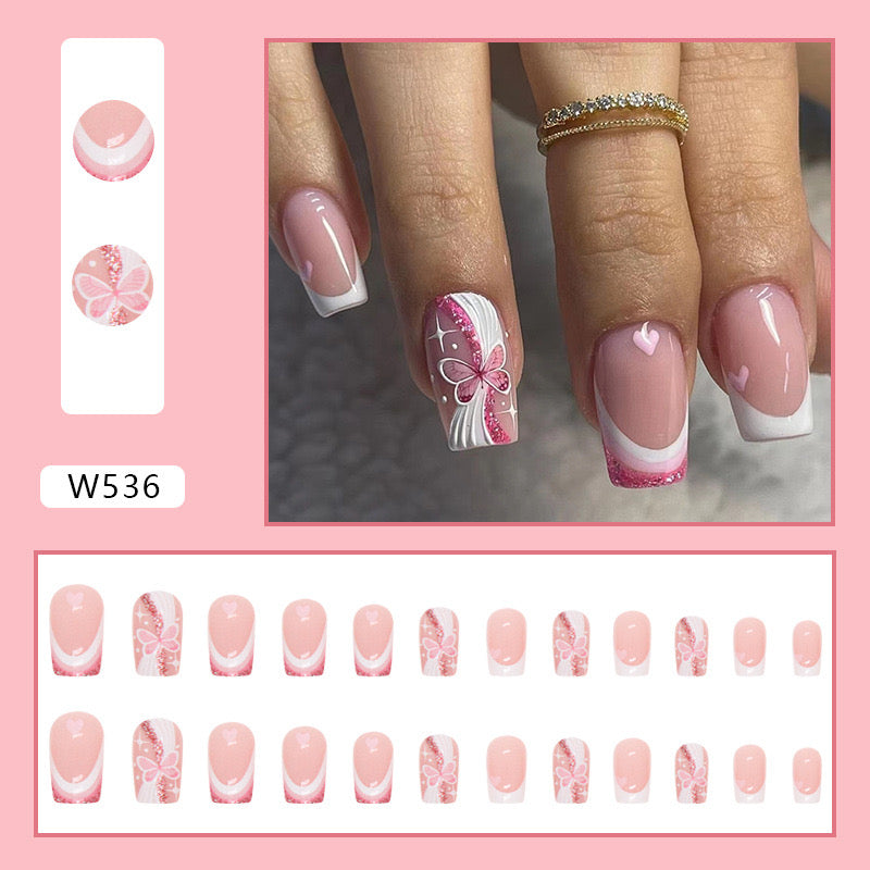 S45 SWEET HEART BABY PINK SHORT NAIL