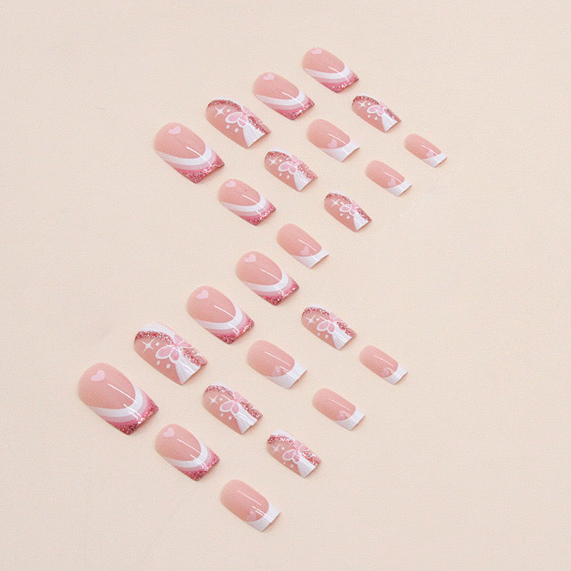 S45 SWEET HEART BABY PINK SHORT NAIL