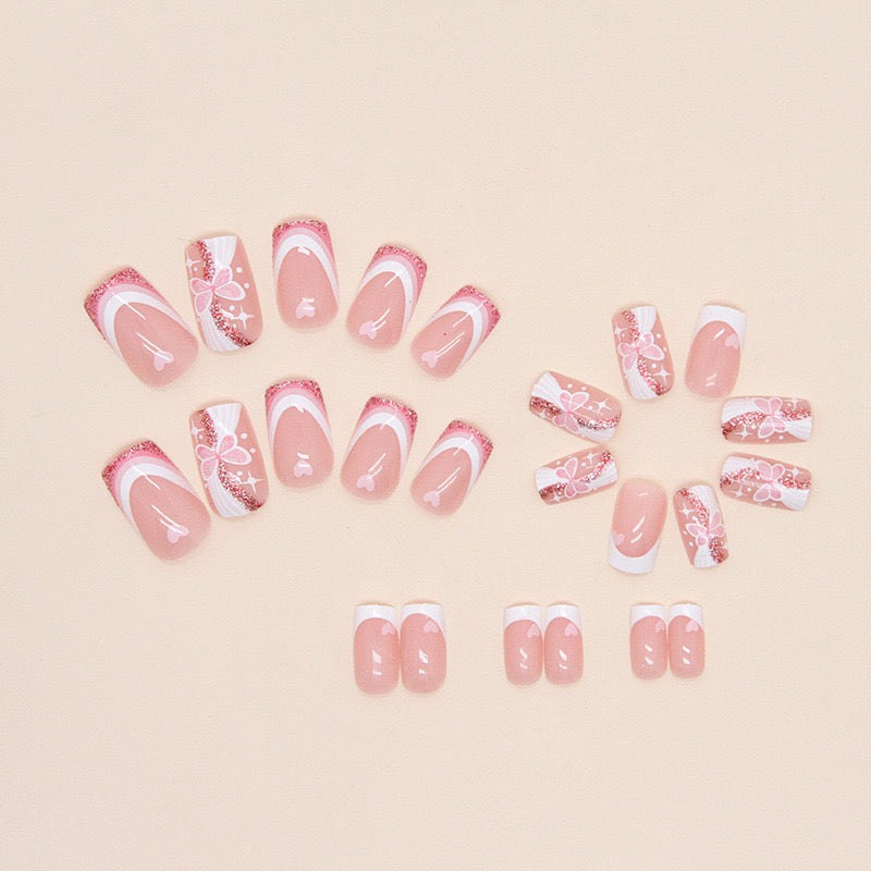 S45 SWEET HEART BABY PINK SHORT NAIL
