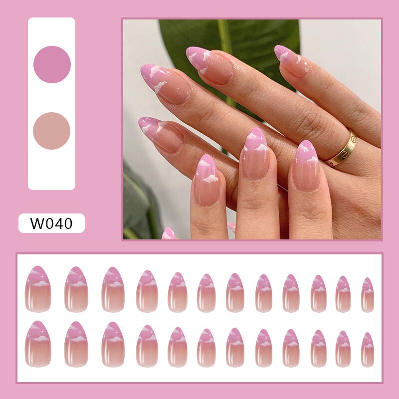 S47 BABY PINK LIGHT PINK CLOUD SHORT NAIL