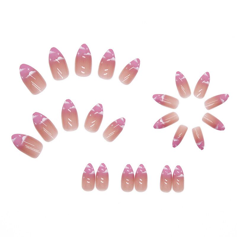 S47 BABY PINK LIGHT PINK CLOUD SHORT NAIL