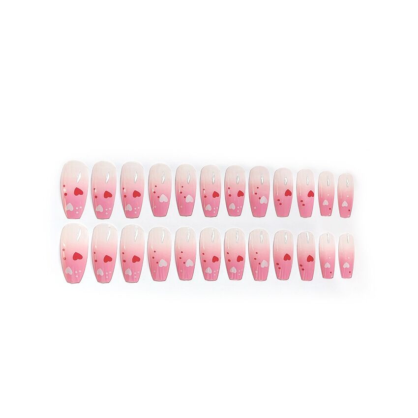 F47 Peach Heart Ice Pink MEDIUM NAIL