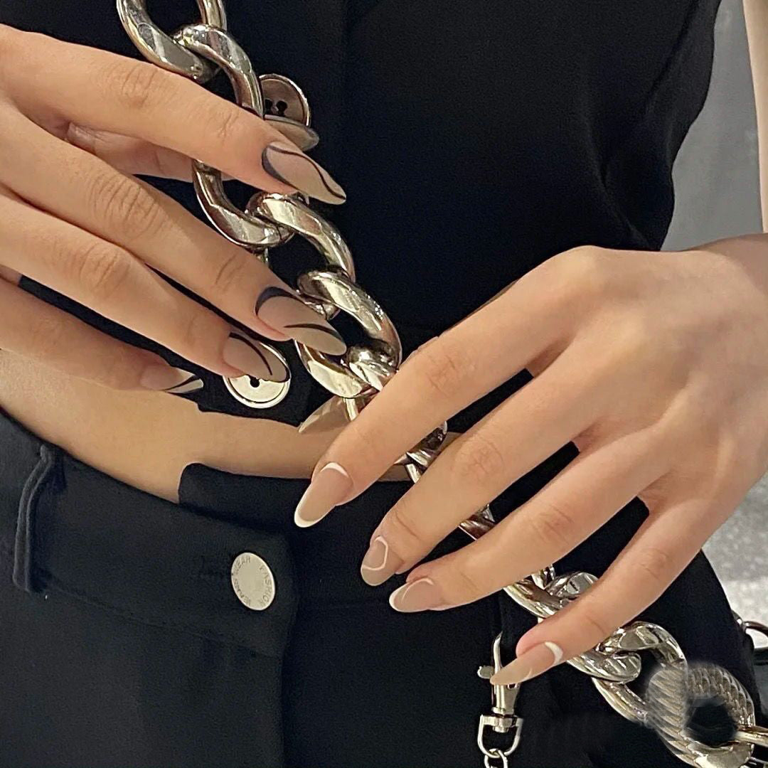 H255 Minimalist Line Mandarin Duck HANDMADE NAIL